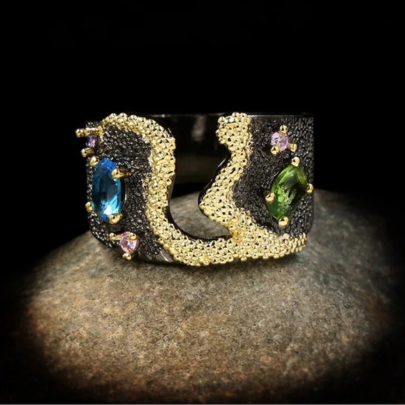 925 Silver Artisan Made Art Deco Ring - Picture 5 of 8